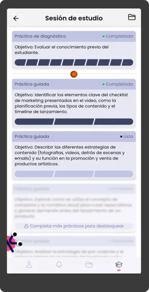 Crea sesiones enfocadas en cada objetivo de aprendizaje